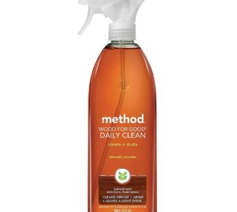 Method Daily Wood Cleaner, Almond, Plant-Based Formula That Cleans Shelves, Tables and Oth