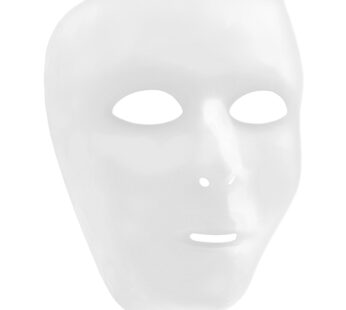 Dazzling White Full Face Plastic Mask (6.25″ x 7.75″) – 1 Pc – Perfect for DIY Projects &