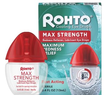 Rohto Max Strength Eye Drops Lubricating and Cooling Relief for Redness and Dry Eyes