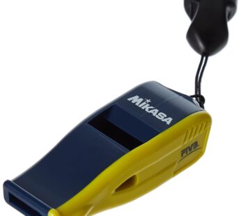 Mikasa Professional Whistle with Lanyard, Small, Navy/Yellow