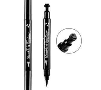 Pinkiou 2 in 1 Double-headed Liquid Eyeliner Pen Stamp Super Slim Gel Felt Tip High Pigmen