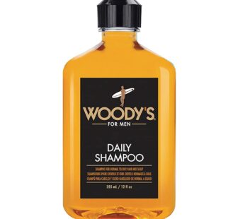 Woody’s Men’s Daily Shampoo with Vitamin B5, E, Aloe Vera, Ginger, Nourishing Cleanser for