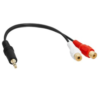 3.5mm Stereo Male to Dual RCA Female Red & White Audio Adapter Cable, 6 Inch, CNE499012