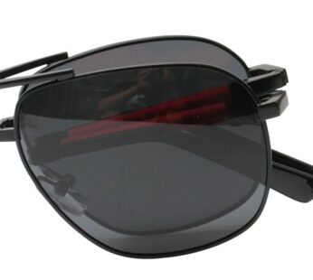 SOOLALA Limited Edition Metal Alloy Frame Folding Compact Pocket Aviator Sunglasses, Black