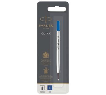 Parker Rollerball Pen Refill Fine Point Blue QUINK Ink 1 Count