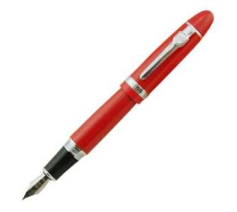 Lanxivi Jinhao 159 Red Fountain Pen Silver Trim with Pen Pouch