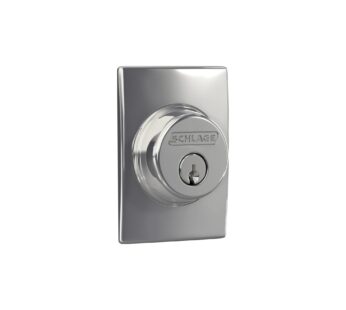 SCHLAGE Lock Company Single Cylinder Deadbolt with Century Trim, Bright Chrome (B60 N CEN