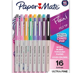 Paper Mate Flair Felt Tip Pens, Ultra Fine Point, Limited Edition Candy Pop Pack, Box of 1