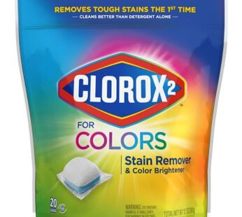 Clorox 2 for Colors – Stain Remover and Color Brightener Packs, 20 Count (Packaging May Va