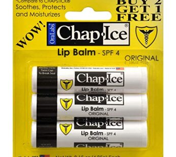 Chap-Ice SPF 4 Premium Lip Balm, Original , 3 pack