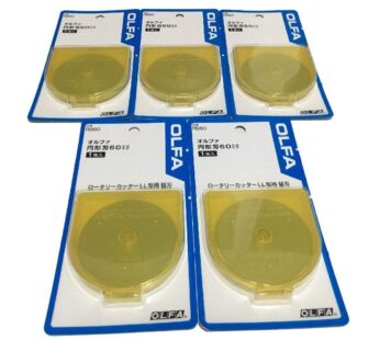 OLFA 60mm Tungsten Tool Steel Rotary Blades,Set of 5 [Japan Import] (60mm)