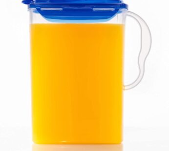 LocknLock Aqua Fridge Door Water Jug with Handle BPA Free Plastic Pitcher with Flip Top Li