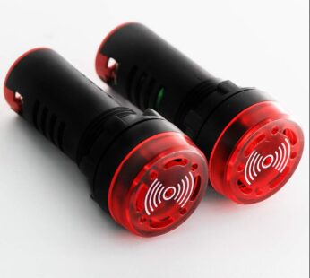 DIGITEN AC DC 12V 22mm Red LED Flash Alarm 80dB Indicator Light Lamp with Buzzer Pack of 2