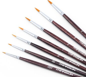 Transon Small Detail Paint Brushes 7pcs for Model Painting Acrylic, Gouache, Oil, Tempera