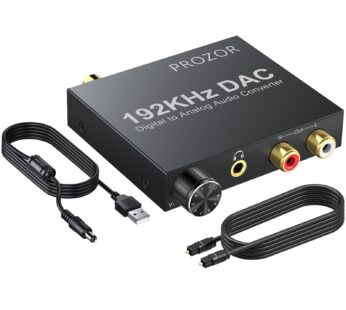 PROZOR 192KHz Digital to Analog Audio Converter – Upgrade Volume Adjustable Optical to RCA