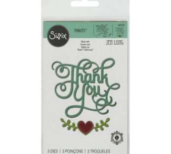 Sizzix, Multi Color, One Size Thinlits Die Set 660370, Thank You Phrase by Jen Long, 3 Pac