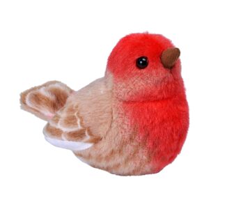 Wild Republic Audubon Birds House Finch Plush with Authentic Bird Sound, Stuffed Animal, B