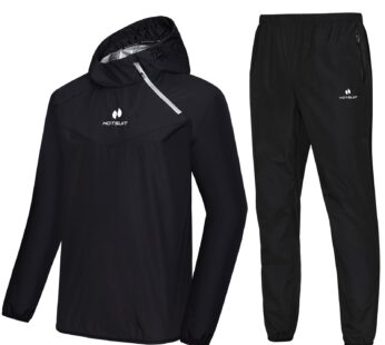 HOTSUIT Sauna Suit for Men Sweat Sauna Jacket Pant Gym Workout Sweat Suits, Black, XL