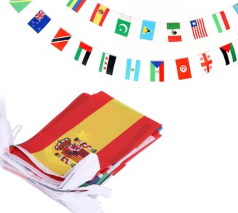 Anley 100 Countries String Flag, International Bunting Pennant Banner, Decoration for Gran