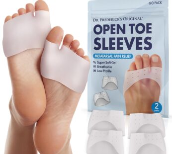 Dr. Frederick’s Original Open Toe Sleeves | Half Toe Sleeve Metatarsal Pads | 4 Pieces | B