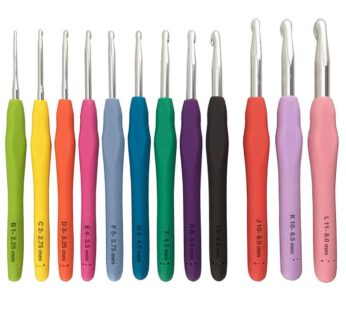 BeCraftee Crochet Hooks Kit – 12 Piece Set Extra-Long Crocheting Needles with Soft, Ergono