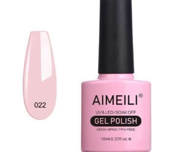 AIMEILI Gel Nail Polish Soak Off U V LED Nude Gel Polish – Rose Nude (022) 10ml