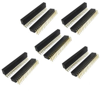uxcell 10 Pcs 2×20 Pin 2.54mm Pitch Dual Row Right Angle Female Headers