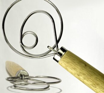 The Original Kitchen LARGE 13.5 Stainless Steel Dutch Style bread dough whisk for pastry