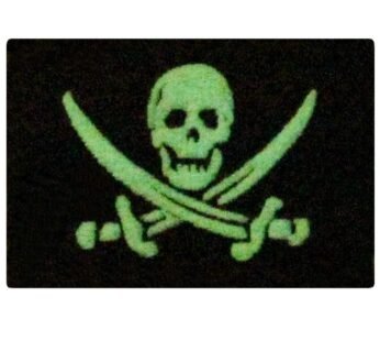 Glow in Dark Pirate Flag Military Morale Applique Fastener Hook & Loop Patch