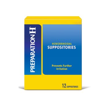 Preparation H Hemorrhoid Suppositories For Itching And Discomfort Relief – 12 Count (Pack