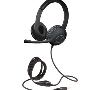 Cyber Acoustics 3.5mm Stereo Headset (AC-5002) with Noise Canceling Microphone for PCs, Ta