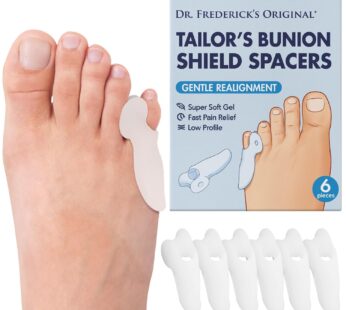 Dr. Frederick’s Original Tailor’s Bunion Shield Spacers – Soft Gel Bunionette Pads with Sp