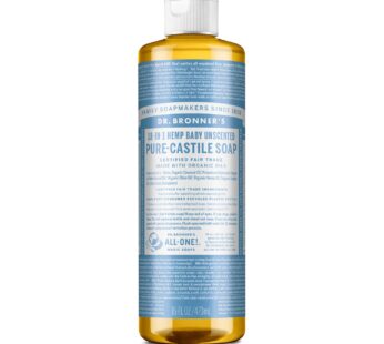 Dr. Bronner?s – Pure-Castile Liquid Soap(Baby Unscented, 16 Ounce)- Made with Organic Oil