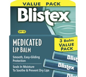Blistex Medicated Lip Balm, 0.15 Ounce, 3 Count (Pack of 1) Prevent Dryness & Chapping, SP