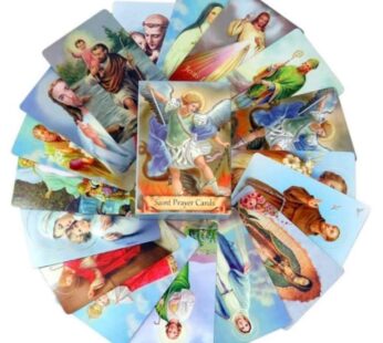 Pack of 54 Assorted Holy Cards with Catholic Saints and Prayers