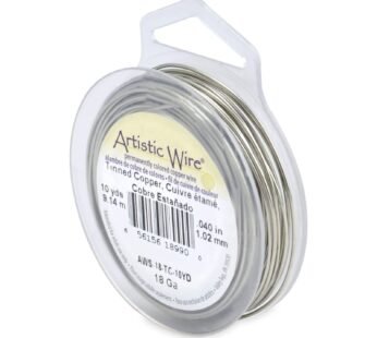 Artistic Wire, 18 Gauge Tarnish Resistant Tinned Copper Craft Jewelry Wrapping Wire, Silve