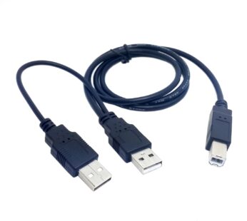 cablecc Dual USB 2.0 Male to Standard B Male Y Cable 80cm for Printer & Scanner & External