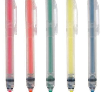 Muji Push Button Highlighter Pen (Refill-exchange Type) 5-colors Set