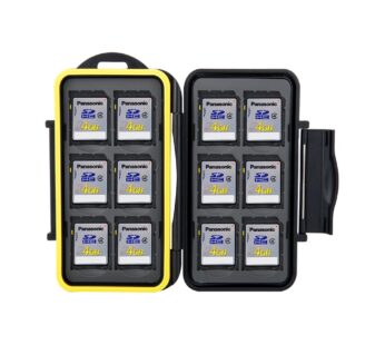 JJC MC-SD12 Water Resistant Holder Storage Memory Card Case fits 12 SD Cards