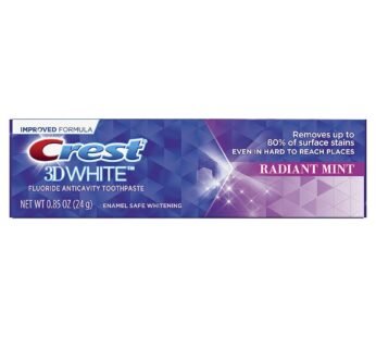Crest 3D White Vivid Fluoride Anticavity Toothpaste, Radiant Mint, 0.85 Oz