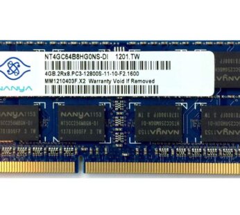 NANYA NT4GC64B8HG0NS-DI 4GB Notebook SODIMM DDR3 PC12800(1600) UNBUF 1.5v 2RX8 204P 512MX6