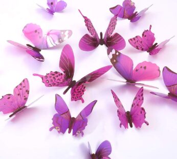 Butterfly Wall Decals, 24 Pcs 3D Butterfly Removable Mural Stickers Wall Stickers Decal Wa