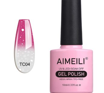 AIMEILI Soak Off U V LED Temperature Color Changing Chameleon Gel Nail Polish – Hot Pink t