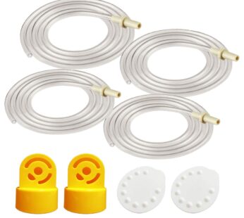 Maymom Tubing Compatible with Medela Replacement Tubing (Two Packs, 4 Tubes) 2 Valves and