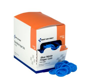 First Aid Only 90922 Blue Nitrile Finger Cots, Disposable Rubber Finger Protectors, 144 Pa