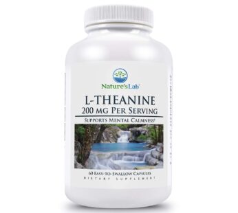 Nature’s Lab L-Theanine, 200 mg – Supports Calm and Relaxation* – 60 Capsules