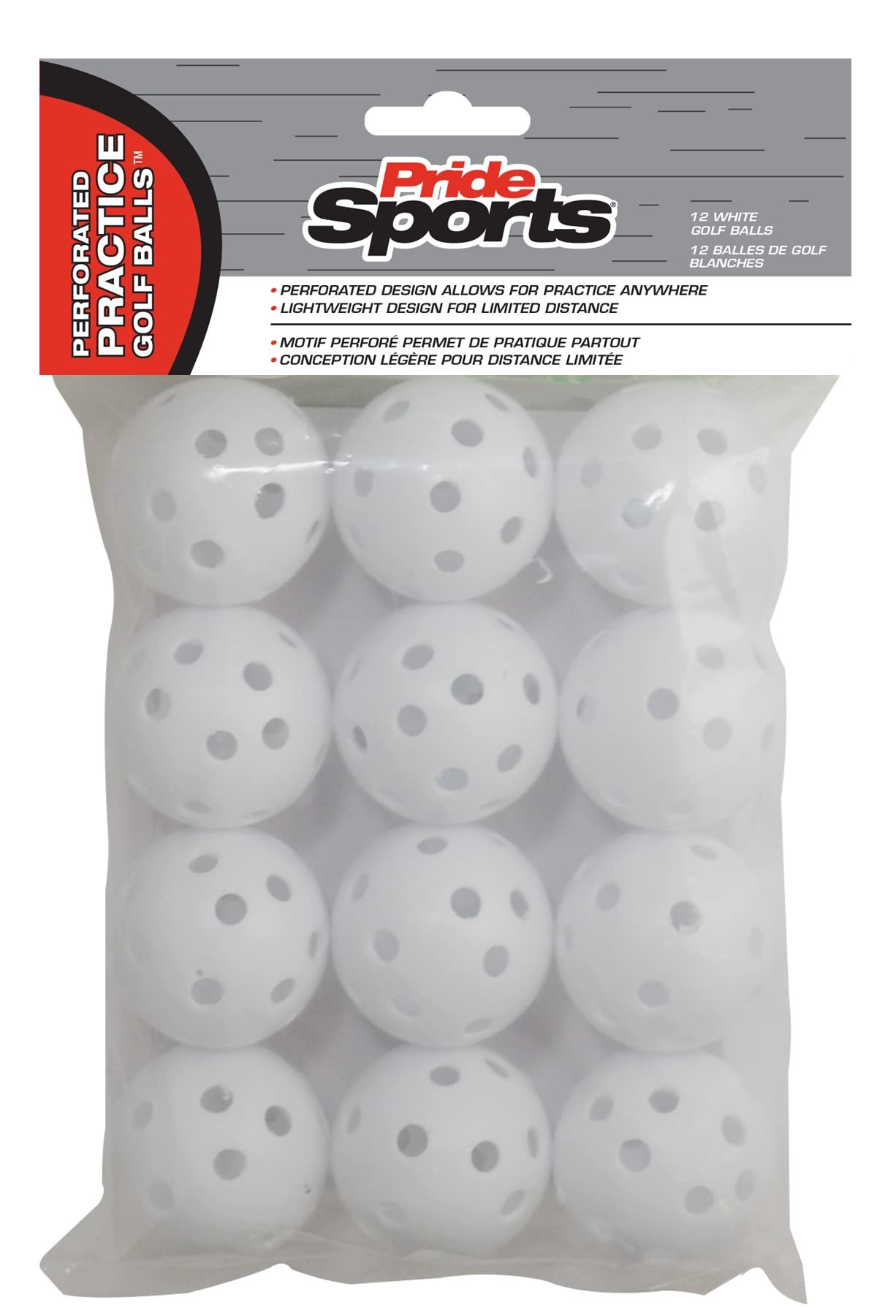 PrideSports Practice Golf Balls, Perforated, 12 Count - Image 2
