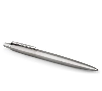 Parker Jotter Ballpoint Pen | Stainless Steel with Chrome Trim | Medium Point Blue Ink | G