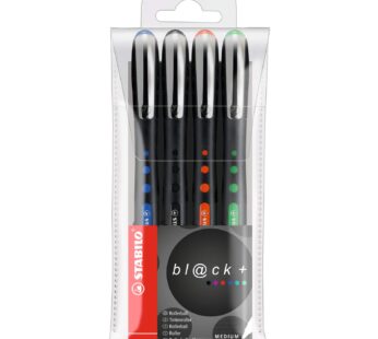 Stabilo Bionic Med Pointball Pen Wallet Black , Set of 4 , Multicolored