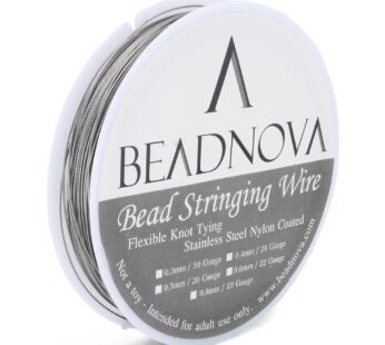 BEADNOVA 0.019-Inch 7-Strand Nylon Coated Stainless Steel Bead Stringing Wire for Jewelry